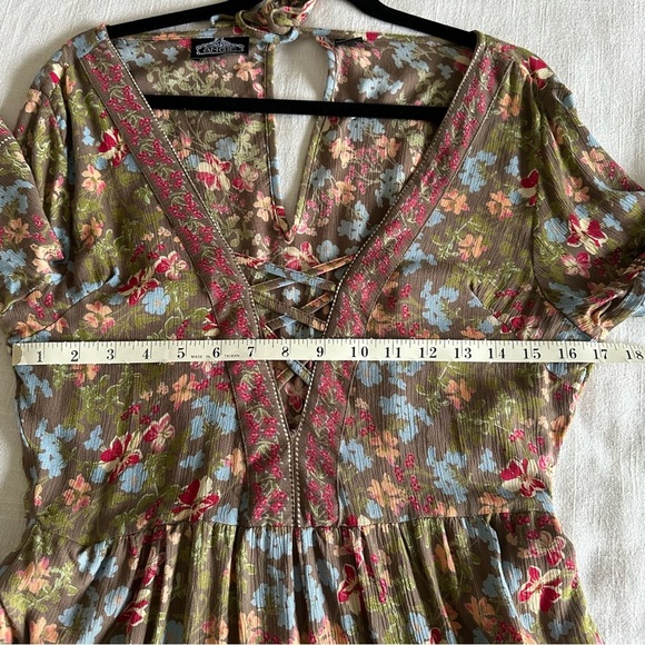 Angie Womens Ditsy Floral Romper Sz L Boho Fairy Grunge Festival Whimsical Gypsy - Picture 8 of 15